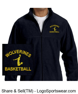 Harriton Men's 8 oz. Full-Zip Fleece Jacket Design Zoom